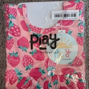 Little Sleepies Pink Strawberry Flutter Dress